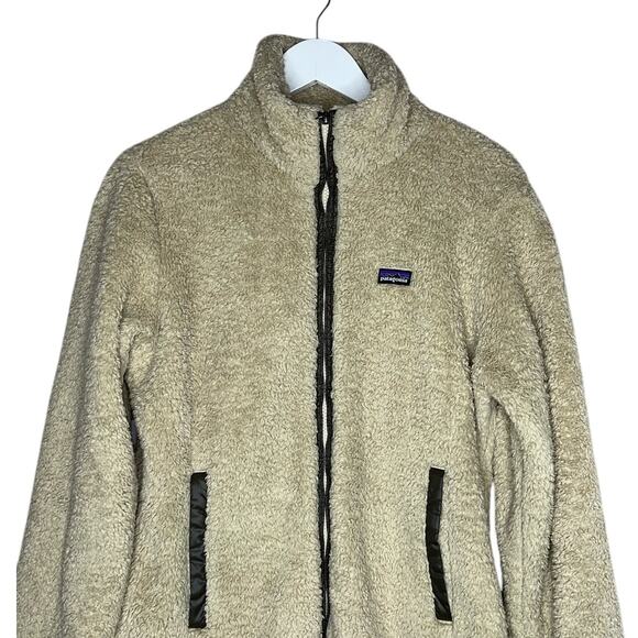 Patagonia Fleece Ivory Fluffy Warm Cozy Wind Jacket Full Zip Sweater Size Large - Picture 6 of 11